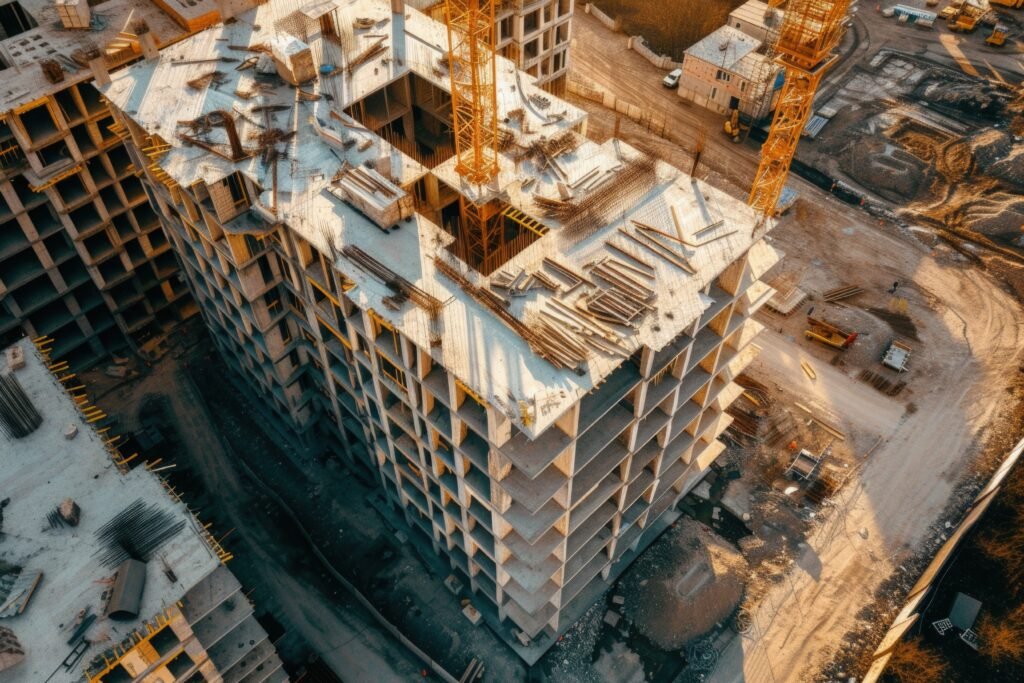 INICIO vista de un sitio de construccion moderno